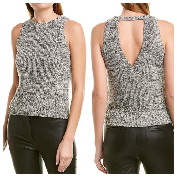 Theory Tops - THEORY Cable Back Wool Blend Shell Sleeveless Top